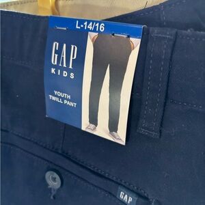 🆕 GAP Kids Dark Blue Twill Pants, L 14/16 - NWT
